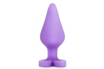 Фиолетовая анальная пробка Naughty Candy Heart Do Me Now - 8,9 см.