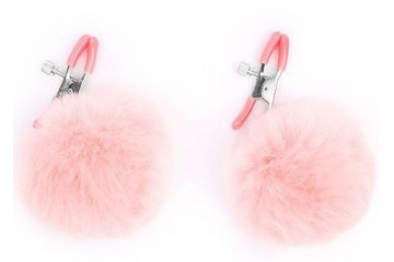 Зажимы для сосков с розовым пушком