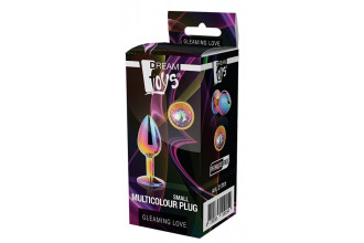 Голографическая анальная втулка с радужным кристаллом - 7,1 см.