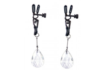 Зажимы на соски с подвесами в виде хрустальных капелек
