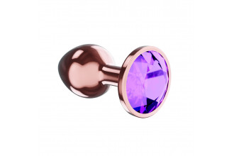 Пробка цвета розового золота с фиолетовым кристаллом Diamond Amethyst Shine L - 8,3 см.