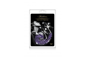 Зажимы для сосков с фиолетовой цепочкой Sweet Caress Nipple Chain
