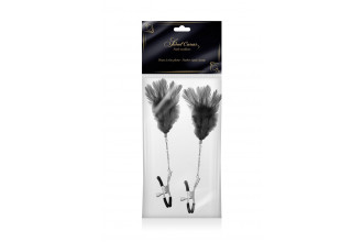 Зажимы для сосков с черными перьями Sweet Caress Feather Nipple Clumps