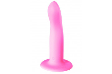 Розовый нереалистичный дилдо Stray - 16,6 см.