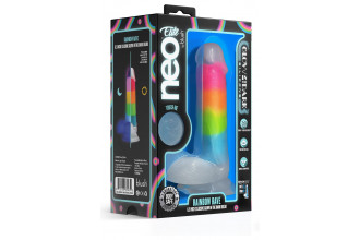 Яркий люминесцентный фаллоимитатор Rainbow Rave - 16,5 см.