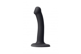 Черный фаллос на присоске Silicone Bendable Dildo S - 17 см.
