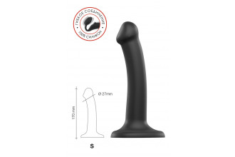 Черный фаллос на присоске Silicone Bendable Dildo S - 17 см.