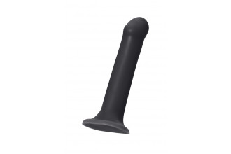 Черный фаллос на присоске Silicone Bendable Dildo L - 19 см.
