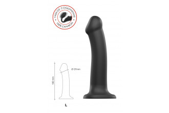 Черный фаллос на присоске Silicone Bendable Dildo L - 19 см.