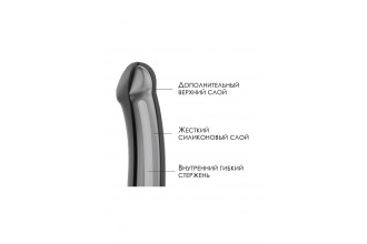 Черный фаллос на присоске Silicone Bendable Dildo L - 19 см.