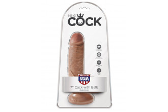 Фаллоимитатор-мулат с мошонкой 7 Cock with Balls - 19,4 см.