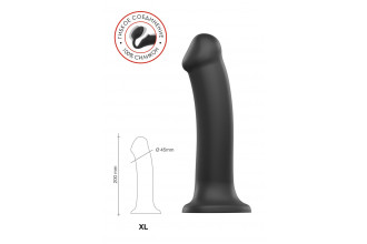 Черный фаллос на присоске Silicone Bendable Dildo XL - 20 см.