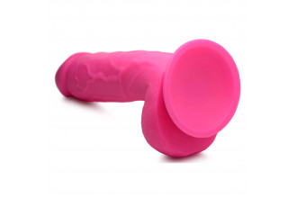 Розовый фаллоимитатор на присоске 8.25 Dildo with Balls - 22,8 см.