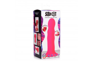 Розовый гибкий фаллоимитатор Squeeze-It Wavy Dildo - 18,3 см.