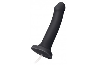 Черный фаллос с имитацией эякуляции Silicon Cum Dildo L - 19,6 см.