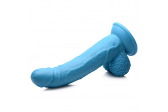 Голубой фаллоимитатор на присоске 7.5 Dildo with Balls - 21,5 см.