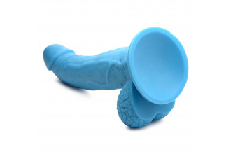 Голубой фаллоимитатор на присоске 7.5 Dildo with Balls - 21,5 см.