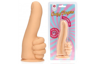 Телесный фаллоимитатор в форме пальца Thumbs Up - 17,2 см.