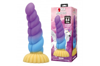 Силиконовый фантазийный фаллоимитатор Unicorn - 22 см.
