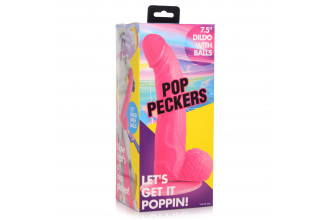 Розовый фаллоимитатор на присоске 7.5 Dildo with Balls - 21,5 см.