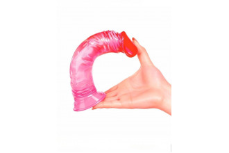 Яркий розово-красный фаллоимитатор с присоской