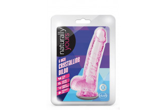 Розовый фаллоимитатор 6 Inch Crystalline Dildo - 15,2 см.
