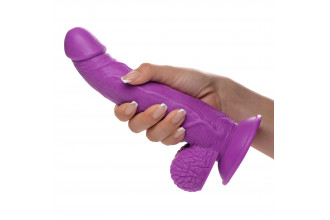 Фиолетовый фаллоимитатор на присоске 7.5 Dildo with Balls - 21,5 см.