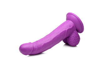 Фиолетовый фаллоимитатор на присоске 7.5 Dildo with Balls - 21,5 см.