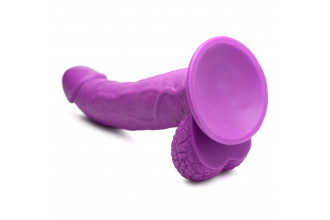 Фиолетовый фаллоимитатор на присоске 7.5 Dildo with Balls - 21,5 см.