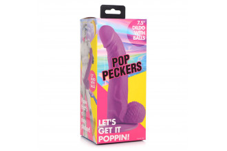 Фиолетовый фаллоимитатор на присоске 7.5 Dildo with Balls - 21,5 см.