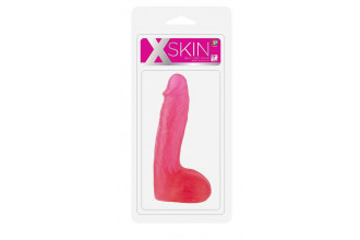 Розовый фаллоимитатор XSKIN 7 PVC DONG - 18 см.