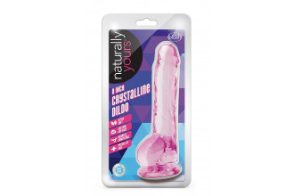 Розовый фаллоимитатор 8 Inch Crystalline Dildo - 19,5 см.