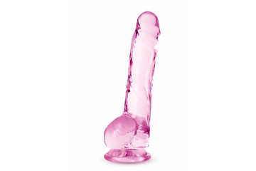 Розовый фаллоимитатор 8 Inch Crystalline Dildo - 19,5 см.