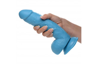 Голубой фаллоимитатор на присоске 8.25 Dildo with Balls - 22,8 см.