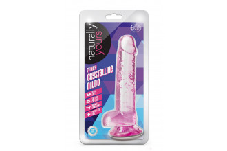 Розовый фаллоимитатор 7 Inch Crystalline Dildo - 17,7 см.