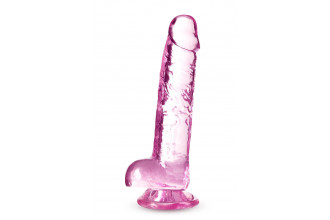 Розовый фаллоимитатор 7 Inch Crystalline Dildo - 17,7 см.