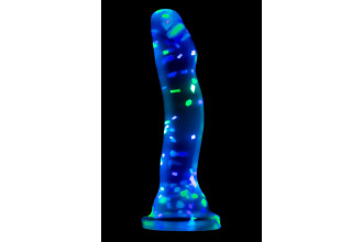 Прозрачный люминесцентный фаллоимитатор Hanky-Panky - 19 см.