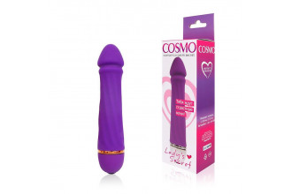 Фиолетовый силиконовый вибратор Cosmo - 13 см.