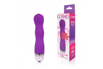 Фантазийный фиолетовый силиконовый вибратор Cosmo - 13,7 см.
