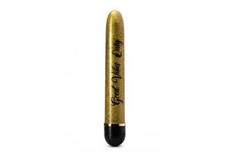 Золотистый классический вибратор Good Vibes Only - 17,5 см.