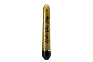 Золотистый классический вибратор Good Vibes Only - 17,5 см.