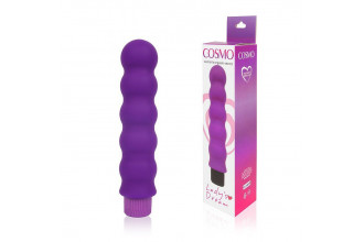 Фиолетовый силиконовый вибратор-елочка Cosmo - 15 см.
