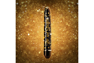 Черно-золотистый классический вибратор Rise and Sparkle - 17,8 см.
