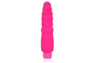 Розовый силиконовый вибратор Cosmo - 15 см.