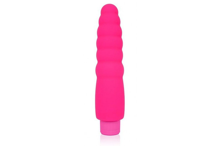 Розовый силиконовый вибратор Cosmo - 15 см.