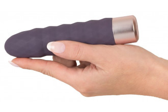 Фиолетовый мини-вибратор Elegant Diamond Vibe - 15 см.