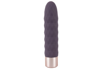 Фиолетовый мини-вибратор Elegant Diamond Vibe - 15 см.