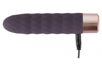 Фиолетовый мини-вибратор Elegant Diamond Vibe - 15 см.