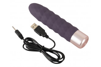 Фиолетовый мини-вибратор Elegant Diamond Vibe - 15 см.