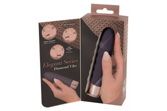 Фиолетовый мини-вибратор Elegant Diamond Vibe - 15 см.
